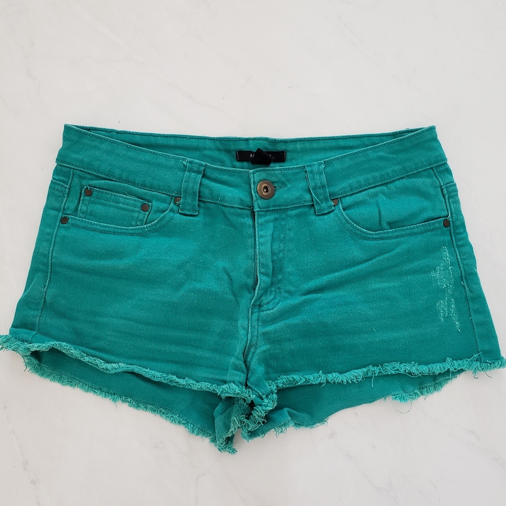 FOREVER 21 Teal Denim Shorts
